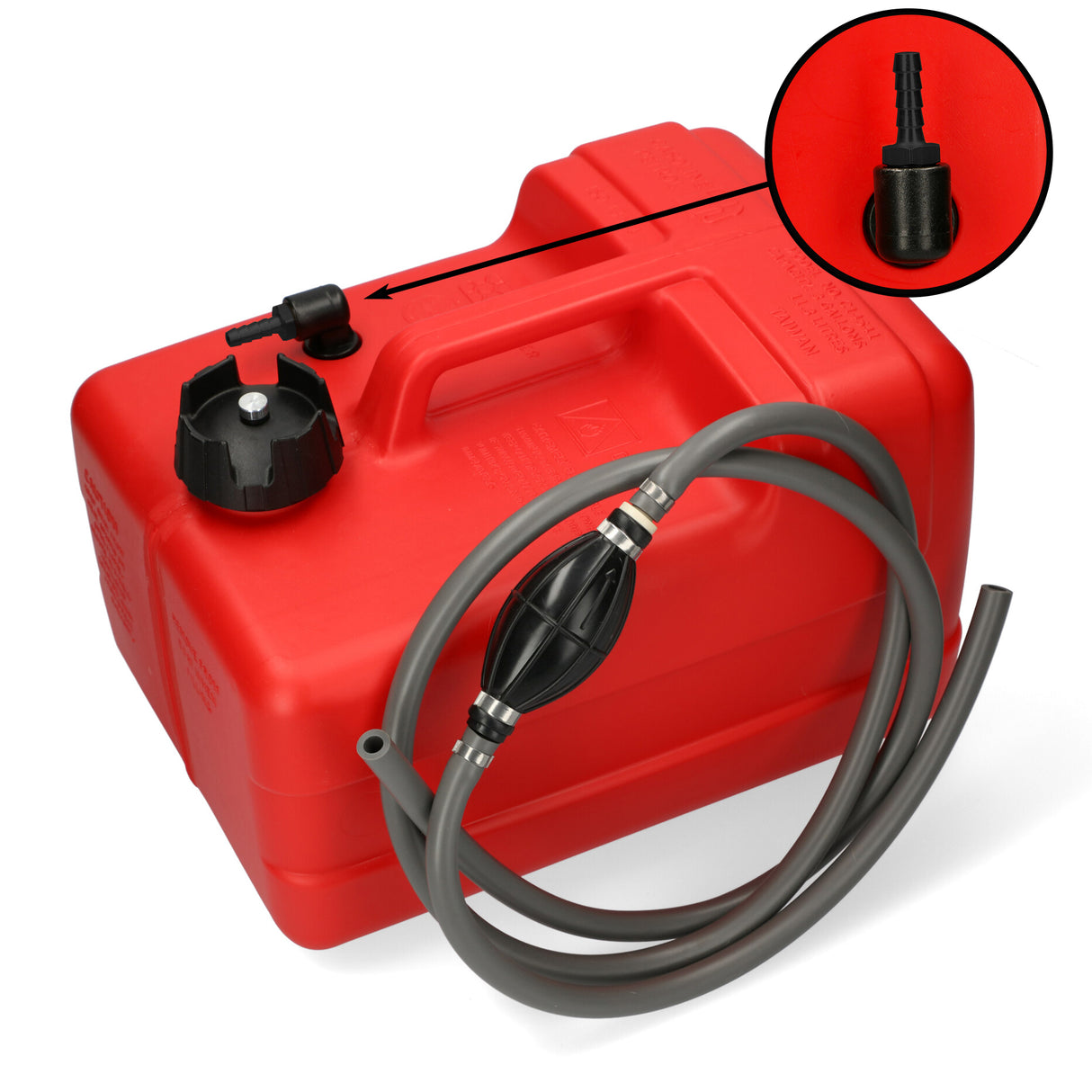 Red fuel tank, ISO-certified, high-quality chemical resistance for petrol and diesel -