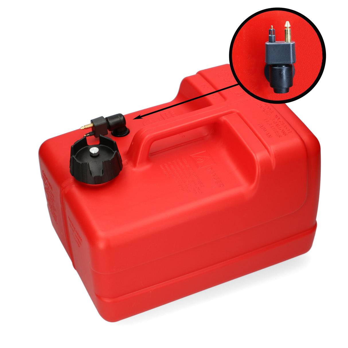 Kraftstofftank rot mit Johnson & Evinrude Anschluss