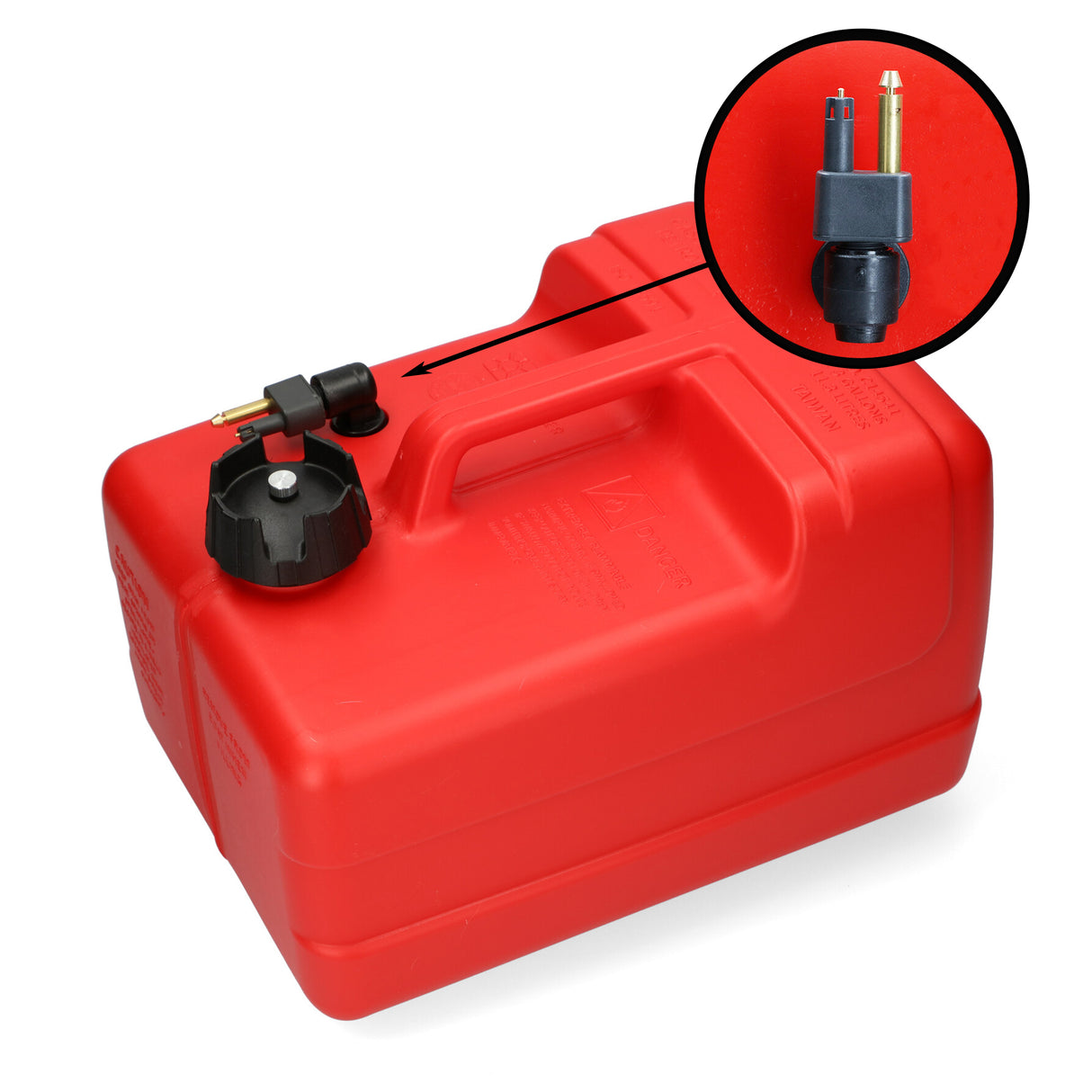 Kraftstofftank rot mit Mercury & Mariner Anschluss