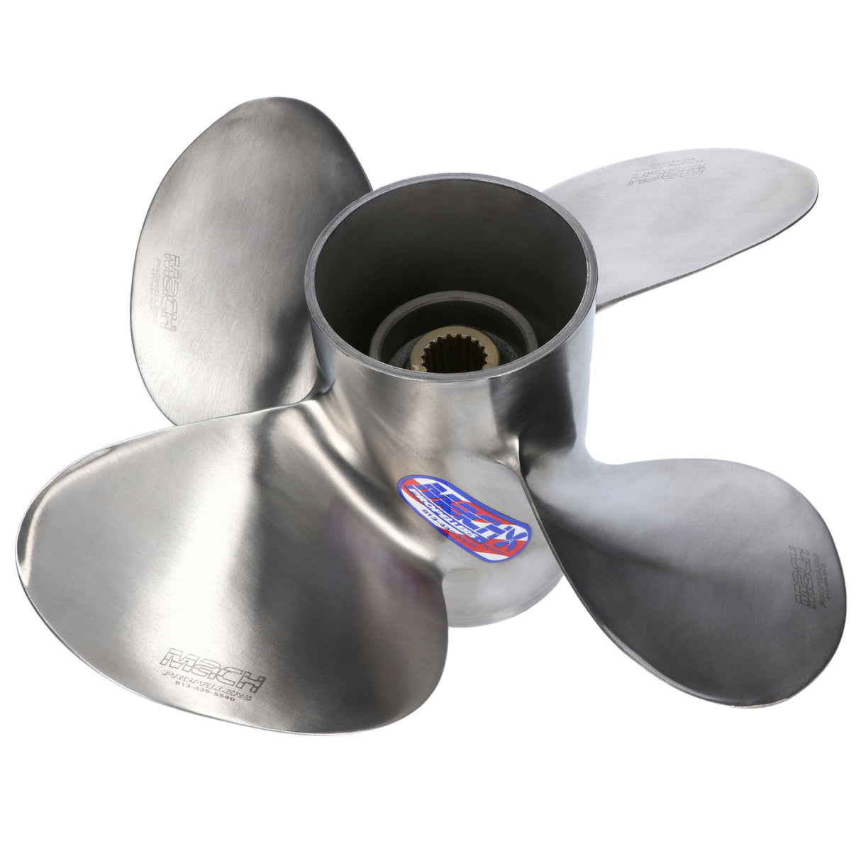 Mach Edelstahl Propeller 17.75 x 18 4-Blatt, Bootsschraube, passend für Mercruiser Bravo Two