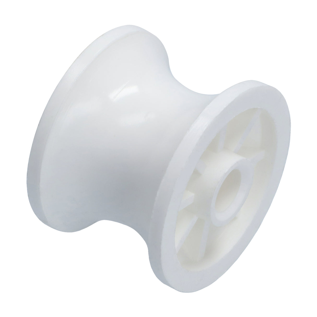 Ersatzbugrolle Nylon, weiß, Durchmesser 40 x 33,5 mm, Achsbohrung 8,3 mm