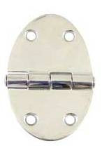 Scharnier Excenter oval Edelstahl rostfrei 84x56mm, hochglanzpoliert