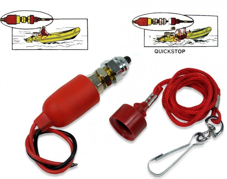 Notstopschalter 2-Taktmotor Sicherheitsleine Handgelenksschalter, Kill Switch, Schutz bei Überbordfallen