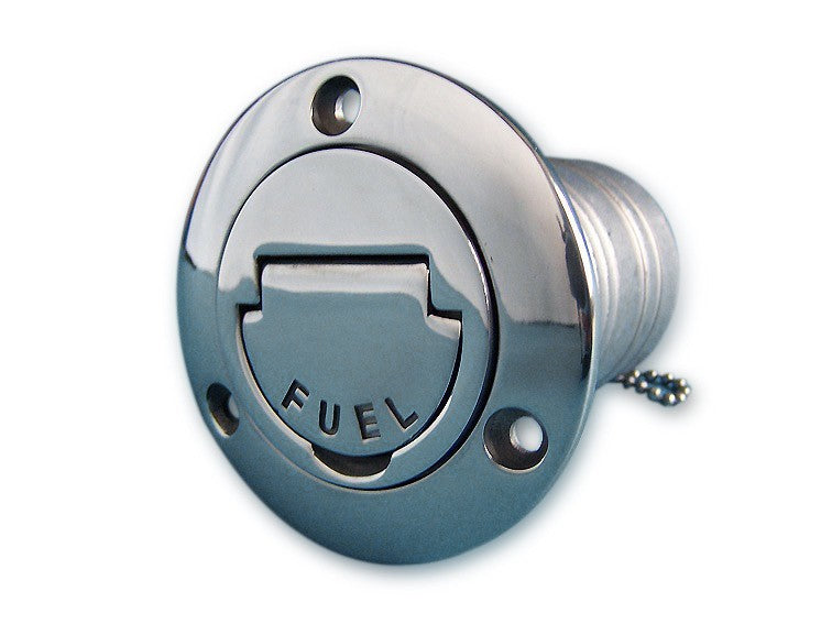 Tankeinfüllstutzen Benzin Edelstahl 50 mm, Einfüllstutzen, Verschlussstopfen mit Kette