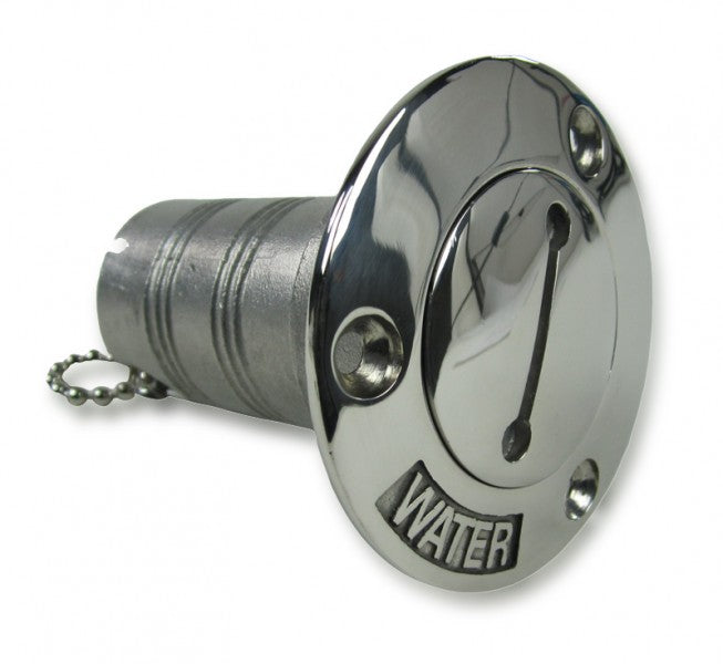 Edelstahl Tankeinfüllstutzen 38 mm Schlauchdurchmesser, Treibstoff-Einfüllstutzen, mit Kettensicherung