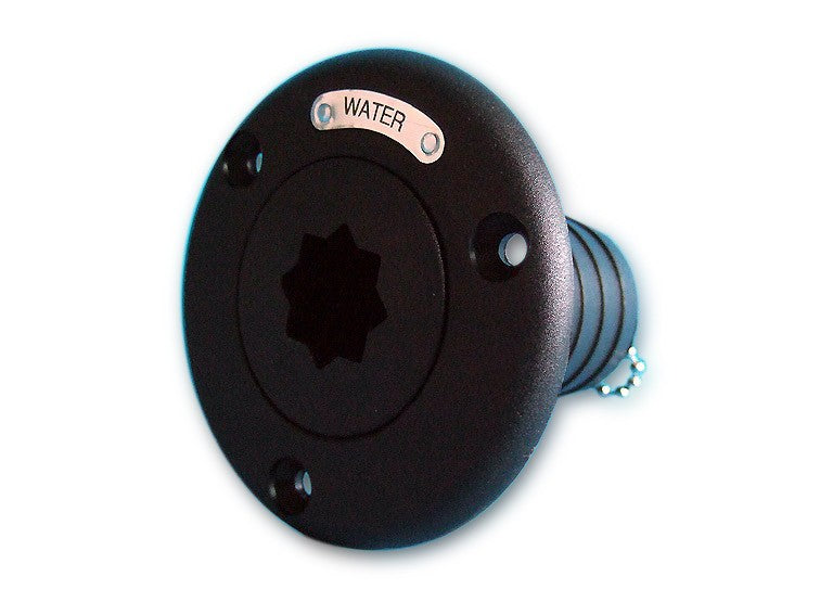 Tank filler neck plastic 38mm for petrol, diesel, waste water, water, nylon petrol and diesel resistant, labeling options