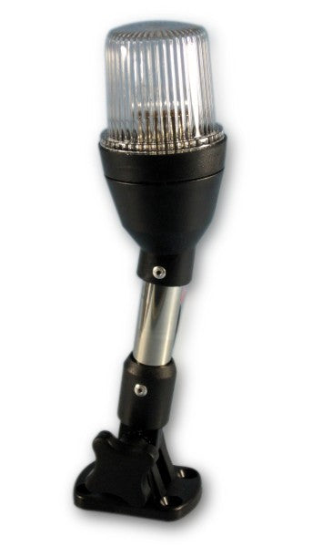 Light mast 360° black, navigation light, stainless steel highly polished, foldable and adjustable bracket