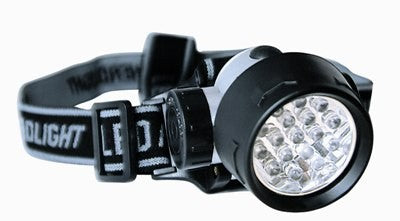 Zebco LED Kopflampe 17 LED, Stirnlampe, superhell und stromsparend