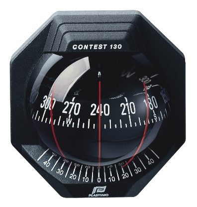 Contest Compass 130 for inclined bulkhead, marine compass, best readability day and night