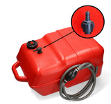 Kraftstofftank HDPE rot, Anschlussnippel 8 mm, ISO-zertifiziert, chemiebeständig für Benzin und Diesel - 22 - 30 Liter