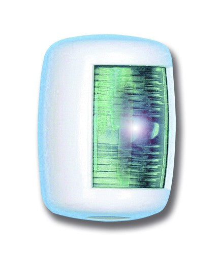 Starboard lamp Mini Star white housing, navigation light, UV-resistant impact-resistant polycarbonate USP
