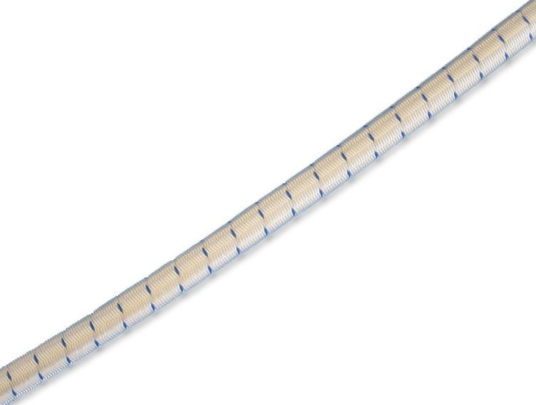 2 Meter Gummiseil 4mm Weiß/Blau