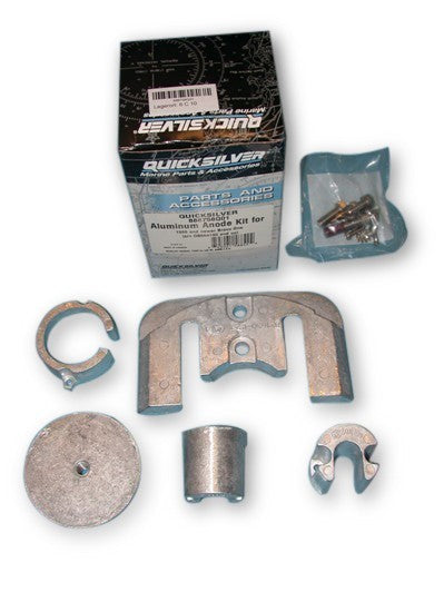 Aluminiumanodensatz Antrieb Anoden-Set für Mercruiser Bravo One, inkl. Befestigungsmaterialien, Originalteile für Seriennummer 0B664190+