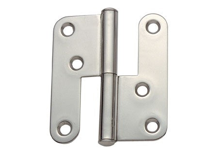 Scharnier Sfilo Medium Edelstahl hochglanzpoliert 98 mm x 82 mm x 2,5 mm linke Ausführung, Türband, langlebig