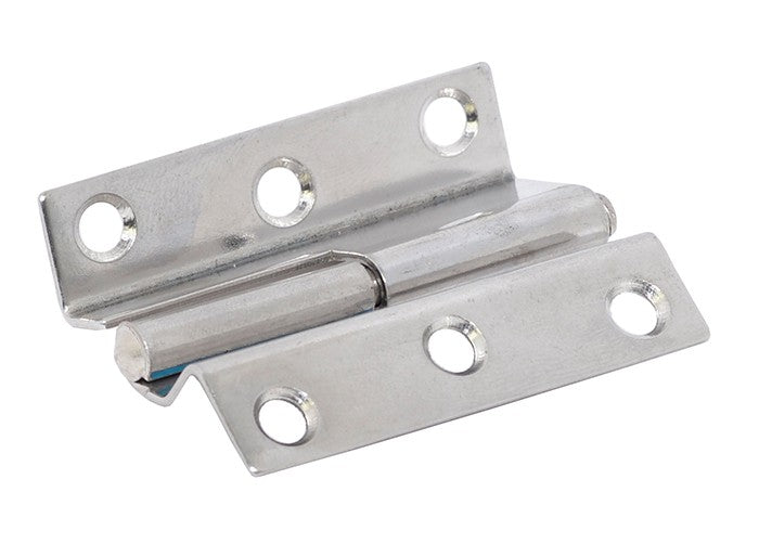 Hinge Offset Square L stainless steel high gloss polished 55x38x1.2mm, door hinge, version A