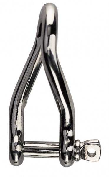 Stainless steel shackle twisted 5 mm, rust-proof safety anchor, highly polished and acid-resistant