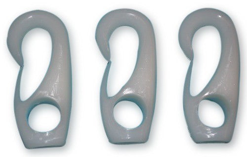 Spezial Nylonhaken Weiß für 8mm Gummiseil, Befestigungshaken, 3 Stück