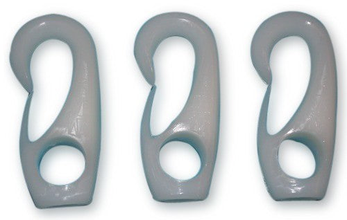Spezial Nylonhaken Seilverbinder Weiß für 4mm Gummiseil, Bruchfestigkeit, 3 Stück
