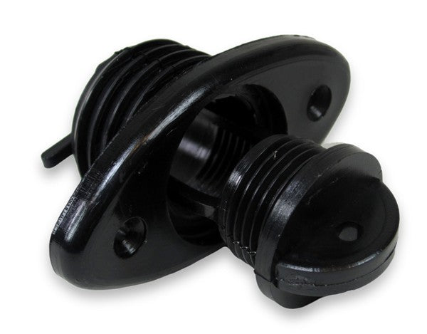 Drain plug plastic black oval 53 mm, boat accessories, durable