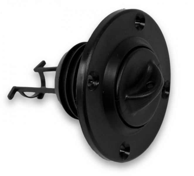 Black plastic bilge plug 43 mm, boat plug, flange diameter 50 mm