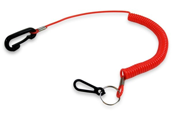 Leine für Notstopschalter Länge 35cm-80cm, Sicherheitsleine passend für Mercruiser/Mercury/Mariner, mit Distanzstück und Befestigungsclip