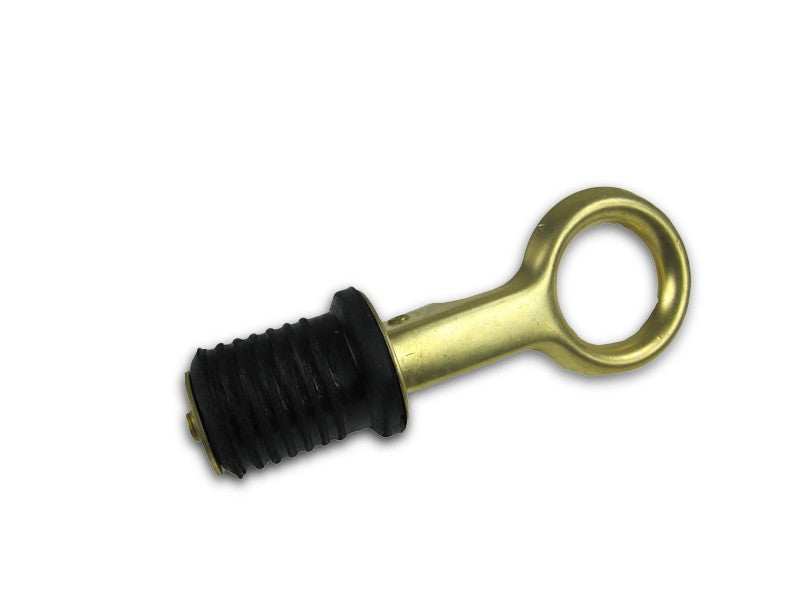 Drain plug with ring rubber and brass-plated steel, sealing plug 22.7 mm, robust lever 65 mm