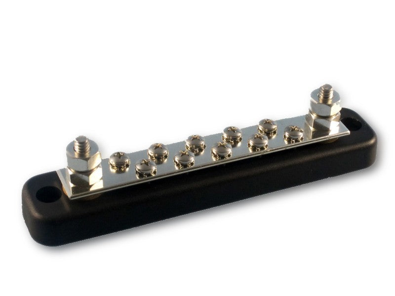 Ground rail terminal block chrome-plated brass, measuring rail, max. 150 ampere load