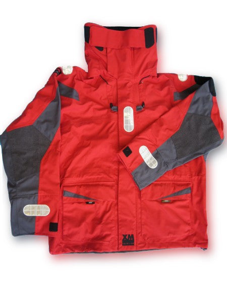 Segeljacke XM Ocean, wasserdicht, schnelltrocknend, mit Kapuze, XL Rot, Segeljacke, reflektierende Streifen