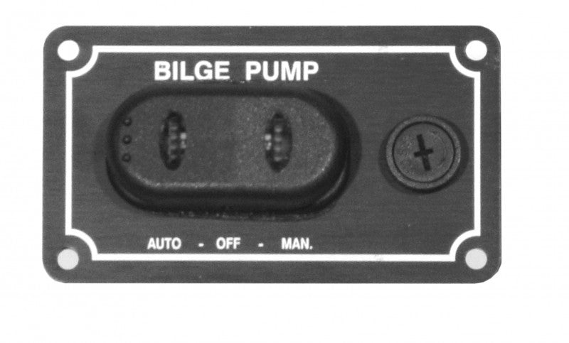 Schalter Bilgepumpe wassergeschützt, Pumpensteuerung, 12V 15A, mit Glassicherung, automatischer/manueller Betrieb