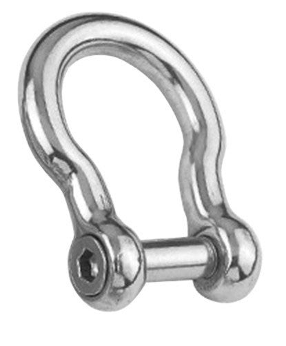 Rundschäkel geschweifte Form Edelstahl A4 16 mm, Schäkel, Bruchlast 7200 Kg
