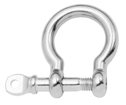 Rundschäkel Edelstahl A4 geschweifte Form 10 mm, Schäkel, unverlierbarer Bolzen Bruchlast 5400 Kg