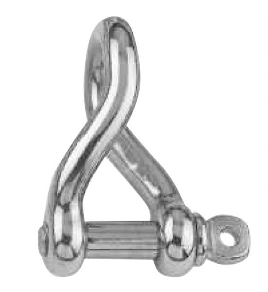 Round shackle twisted shape 12 mm stainless steel A4 breaking load 7000 kg shackle shape reliable