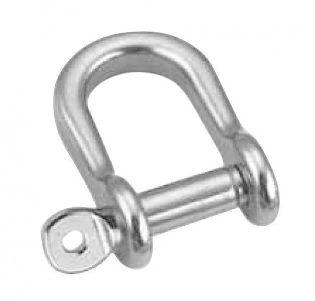 Flat shackle stainless steel A4 6 mm, shackle rope connector, breaking load 500 kg