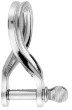 Flat shackle twisted shape stainless steel A4 4 mm, shackle, high breaking load 800 kg
