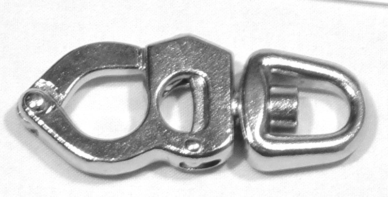 Snap shackle swivel eye stainless steel A4 125 mm, swivel lock, breaking load 3500 kg