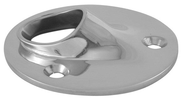 Relinganschluss weiß 45° Edelstahl A4 22 mm, Relingfuß, rostfrei