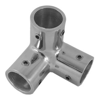 3-Wege-Relingverbindung Edelstahl A4, Rohrverbinder 22 mm, rostfrei