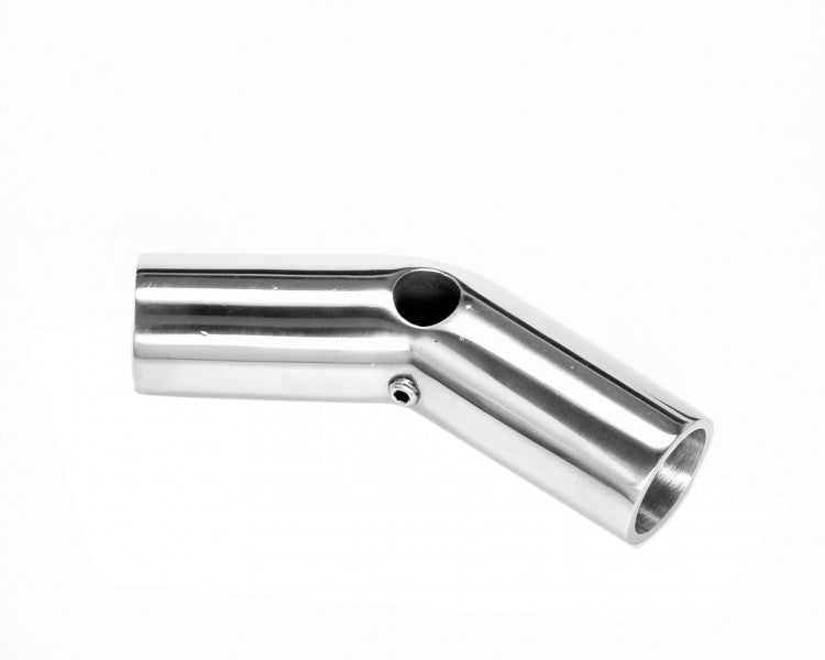 Relingverbindung Edelstahl A4, Relingbeschlag, 140° Winkel 22 mm