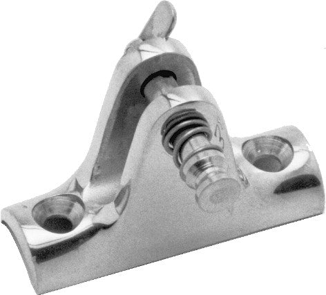 Verdeckbeschlag rund Edelstahl A4, Bootsbeschlag 90° mit Sicherungsbolzen 56 mm