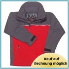 XM Coastal Segeljacke atmungsaktiv wasserdicht, Regenjacke, robuste Polyamid-Beschichtung, Größe L, Rot/Grau