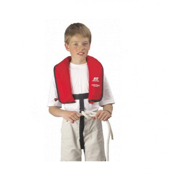 Aufblasbare Rettungsweste Pilot Junior 150 N, Signalfarbe mit Reflektorstreifen, hohe Sichtbarkeit -
