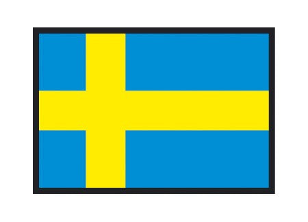 Nautical flag heavy-duty polyester Sweden UV-resistant, boat flag, double stitched with cord and eyelet 20 x 30 cm