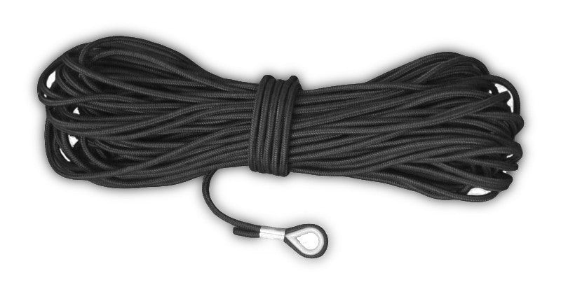 30m Angler Ankerleine Schwarz 12mm Polyester mit Nylonkausche