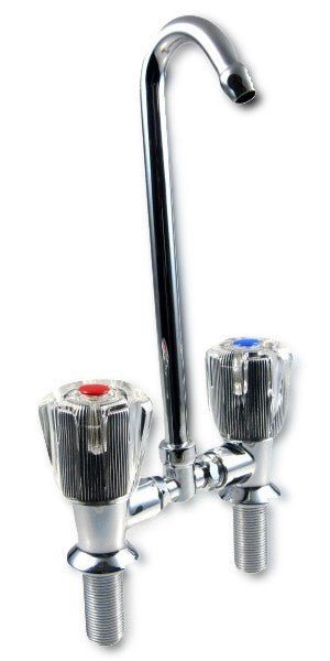 Hot/cold water mixer tap, tilting spout, ceramic seal, brass fitting, second-hand stock