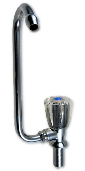 Faucet fitting cold water tilting spout, single lever mixer, ceramic seal, chrome-plated brass