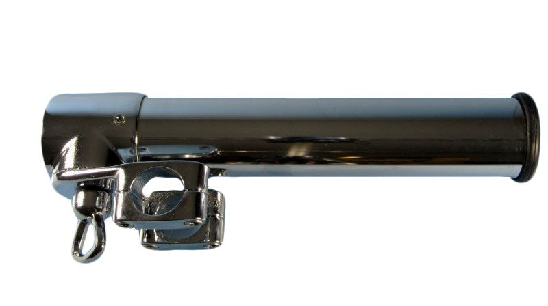 Rutenhalter Messing verchromt für Relingdurchmesser 28-32 mm, Angelrutenhalter, Gesamtlänge 395 mm USP