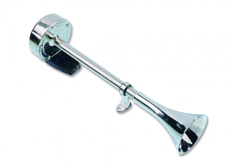Elektrisches Signalhorn Edelstahl 12 V, Schiffshorn, 100 dB Hochglanzfinish