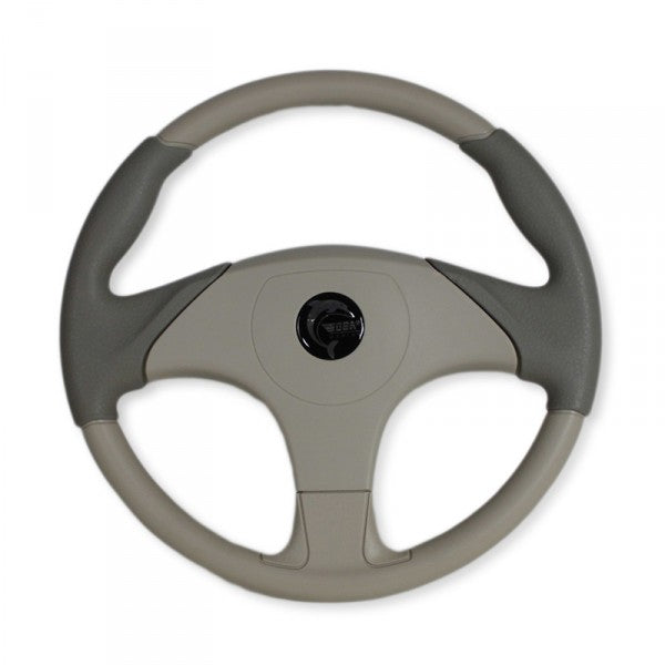 Steering wheel Racing steering wheel, beige plastic steering wheel, optimal grip due to rubber coating