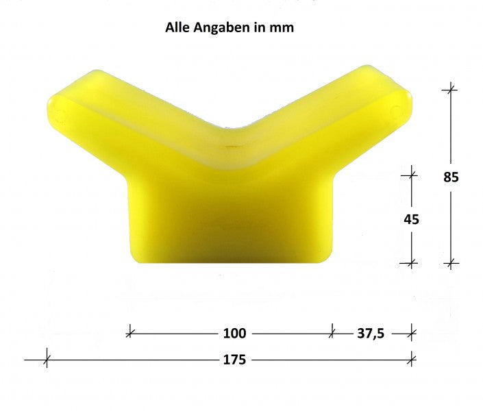 Bow buffer polyurethane 175 x 100mm, shock-resistant boat protection, wear-resistant and cold-resistant