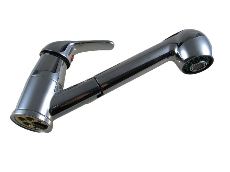 Einhebelmischer Wasserhahn Chrom mit Dusche, flexibler Einbauduschkopf, edle Optik